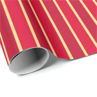 Twee Tone rode en gouden strepen Cadeaupapier