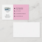 Twee Tone Roze Wit Uw Logo Pictogrammen Een Zijde Visitekaartje (Voorkant / Achterkant)