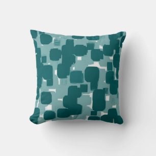 Twee TonedModern stijlvol Roze Blauwgroen Abstract Kussen