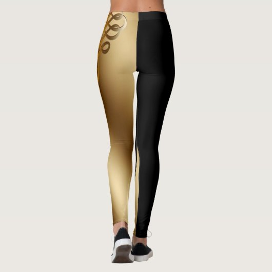 Twee tonnen zwart en goud leggings (Achterkant)