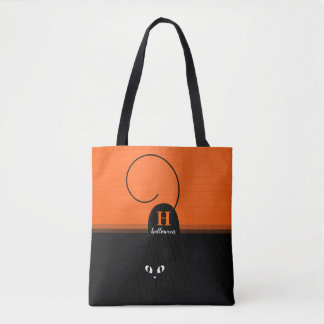 Twee Tons Halloween Oranje Zwart Kat Draagtas