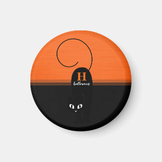 Twee Tons Halloween Oranje Zwart Kat Magneet