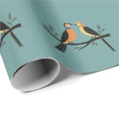 Twee tortelduiven knippen stencil retro stijl 4 cadeaupapier (Rol Hoek)