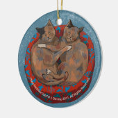 Twee Tortoise Shell Cats... dubbelzijdig Keramisch Ornament (Links)