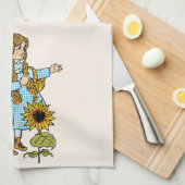 Twee  Tovenaar van Oz Dorothy met Bloemen Theedoek (Quarter Fold)