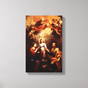 Twee tradities - de Heilige Familie - Murillo Canvas Afdruk