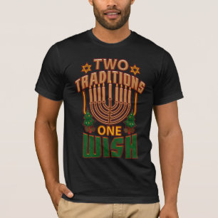 Twee tradities één Wish Hanukkah Graphic T-shirt