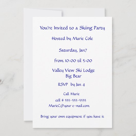 Twee transnationaal skiers sneeuwscooter - kaart (Achterkant)