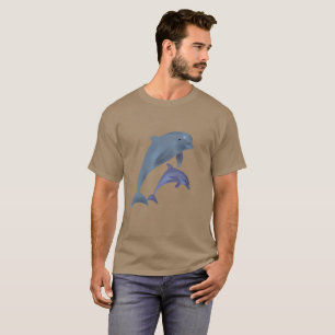 Twee tropische dolfijnen die naast elkaar springen t-shirt