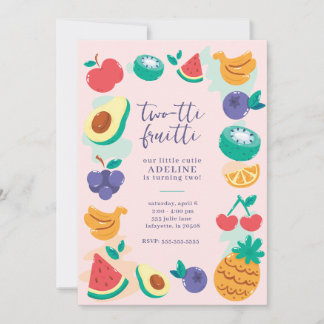 Twee-tti fruitig fruit tweede verjaardagsfeest kaart