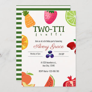 TWEE-TTI Frutti Birthday Invitation Kaart