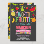 Twee-tti Frutti Party Uitnodiging 2e Verjaardagsfe (Voorkant / Achterkant)