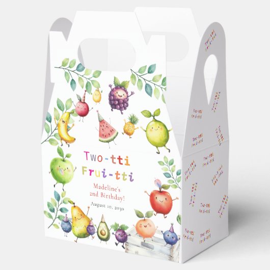 Twee-tti Frutti Schattigee vruchten 2e verjaardags Bedankdoosjes (Geopend)