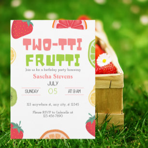 Twee-tti Frutti Verjaardags Uitnodiging op een ans Briefkaart