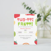 Twee-tti Frutti Verjaardagsuitnodiging Ansichtkaar Uitnodiging Briefkaart (Staand voorkant)