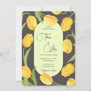 Twee Tulpen en Lippen bruiloft Kaart