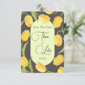 Twee Tulpen en Lippen Trouwen Bewaar De Datum Save The Date (Staand voorkant)