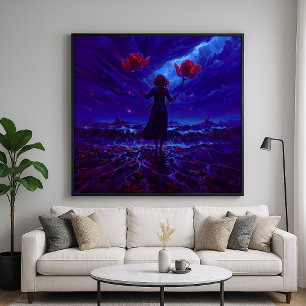 Twee Tulpen - Fantasy Silhouette Design Poster