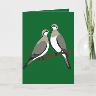 Twee Turtle Duiven Uitknip Sjabloon Retro Stijl 1