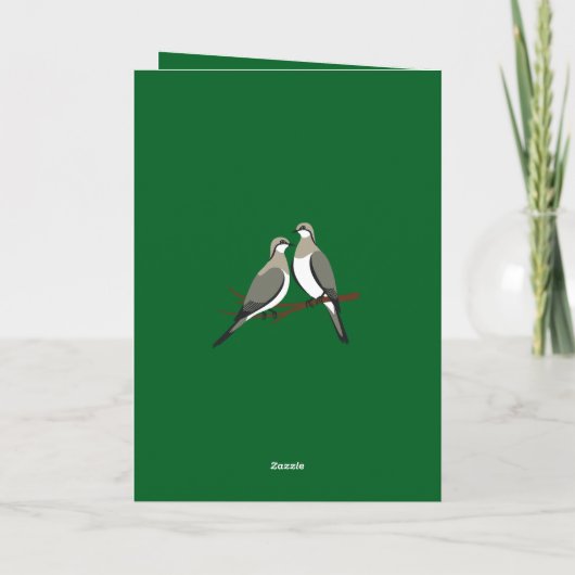 Twee Turtle Duiven Uitsnijmal Retro Stijl 1 Feestdagen Kaart (Achterkant)