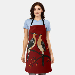 Twee Turtle Duiven Uitsnijmal Retro Stijl 7 Schort