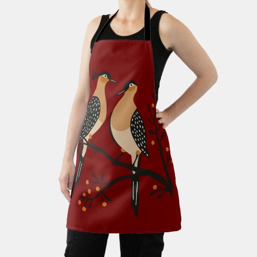 Twee Turtle Duiven Uitsnijmal Retro Stijl 7 Schort (Insitu)