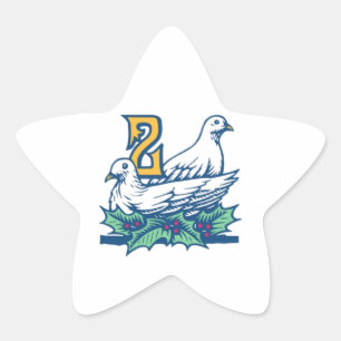 Twee Turtledoves Ster Sticker
