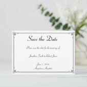 Twee Tuxedos op Witte Gay Bruiloft Save the Date (Staand voorkant)