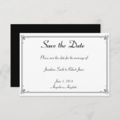Twee Tuxedos op Witte Gay Bruiloft Save the Date (Voorkant / Achterkant)