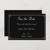 Twee Tuxedos Red Rose Gay Bruiloft Save the Date (Voorkant / Achterkant)