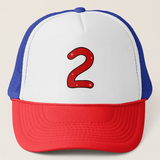twee, twee jaar, tweede, twee jaar oud, datum, num trucker pet (Voorkant)