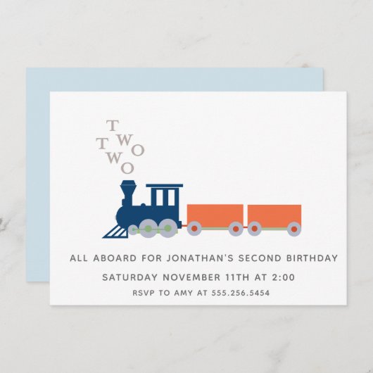 Twee Twee Trein Kaart (Voorkant / Achterkant)