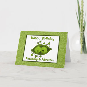 Twee tweelingen van de vorige dag, twee erwten in kaart