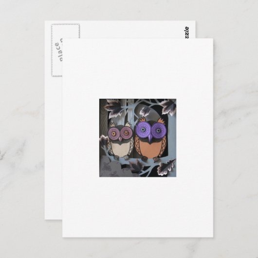 twee uilen briefkaart (Voorkant / Achterkant)