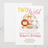 Twee uitnodigingen voor geboorte van Wild Safari (Voorkant / Achterkant)