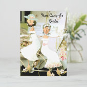 Twee uitnodigingen voor het huwelijk (Staand voorkant)