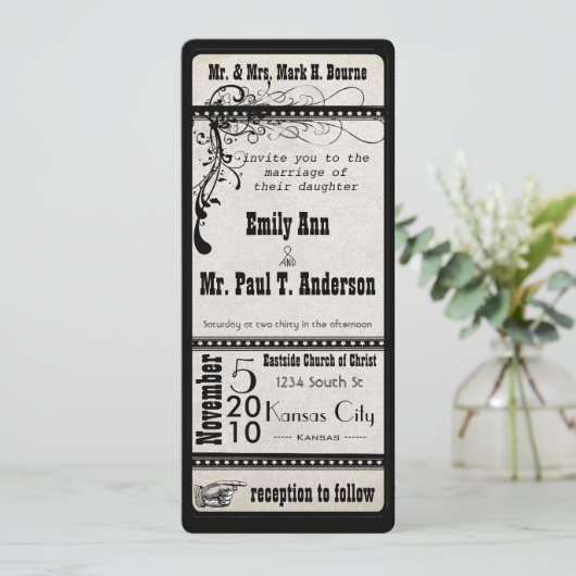 Twee uitnodigingen voor het uitzenden van een sho (Staand voorkant)