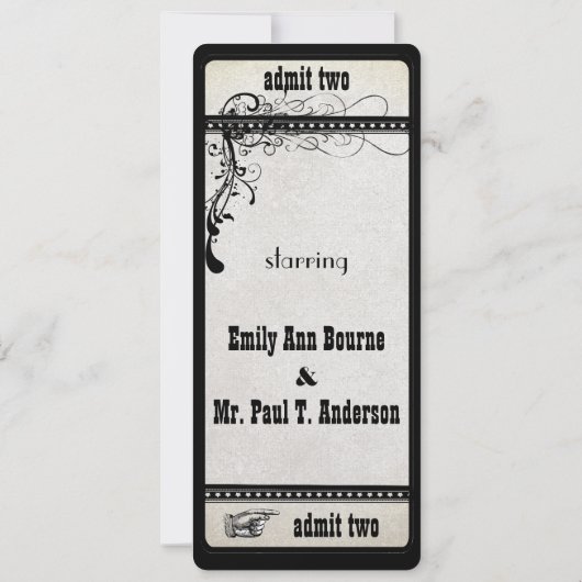 Twee uitnodigingen voor het uitzenden van een sho (Achterkant)