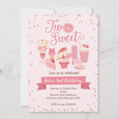 Twee uitnodigingen voor Sweet Girl Birthday Party (Voorkant)