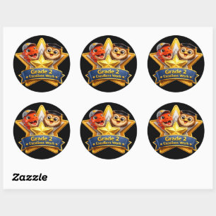 Twee uitstekend werk hoot de uil en Rex grote roun Ronde Sticker
