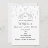 Twee uitvinders Heart Silver Fall Wedding Invitati Kaart (Voorkant)