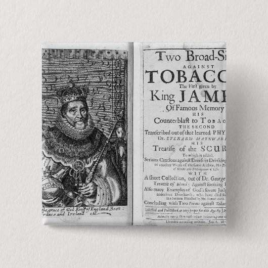 "Twee uitzendingen tegen tabak Vierkante Button 5,1 Cm (Voorkant)