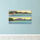 Twee Uitzichten van het dampmeer Canvas Afdruk (Insitu (Houten vloer))