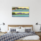 Twee Uitzichten van het dampmeer Canvas Afdruk (Insitu (Slaapkamer))