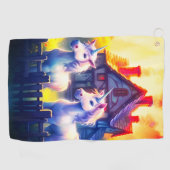 Twee Unicorns Golfhanddoek (Horizontaal)