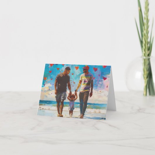 Twee vaders Digitale Kunst Feestdagen Kaart (Voorkant)