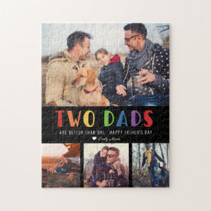 Twee vaders zijn beter dan één Vaderdag foto Legpuzzel