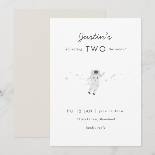 Twee van de 2e verjaardag van de Mon Space Party Kaart (Voorkant / Achterkant)