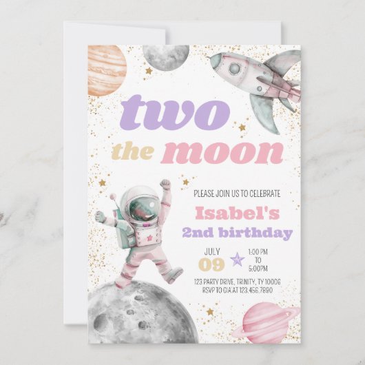 Twee van de Moon Birthday Kaart (Voorkant)