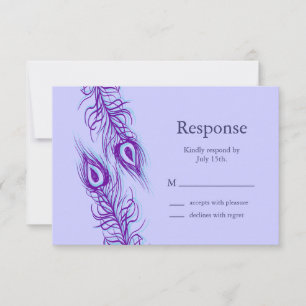 Twee van een Kind Peacock Feathers RSVP Kaartje